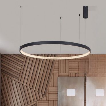 Nova Luce Preston - lampe suspendue - Ø 110 x 120 cm - 60W dimmable LED inclus - sand black