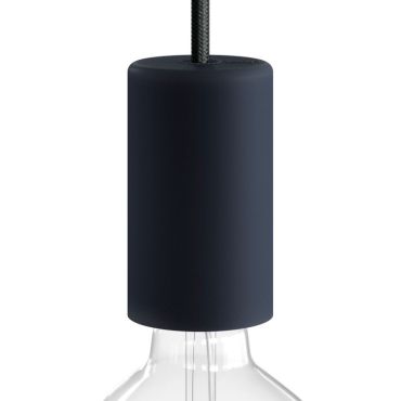 Creative Cables Eiva Elegant - Raccord E27 avec support de câble en silicone - Ø 6 x 10,5 cm - IP65 - noir charbon