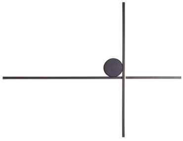 Maxlight Arne - applique murale en saillie - 60 x 6,5 x 45 cm - 10W LED inclus - IP44 - noir