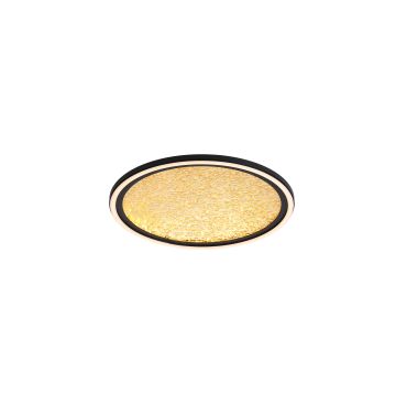 Searchlight Luna - plafonnier - Ø 40 x 6 cm - 36W LED dimmable inclus - or et noir