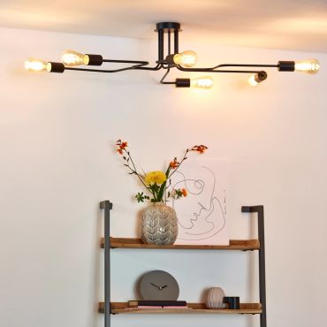 Lucide Lester - plafonnier - 100 x 75 x 20 cm - noir
