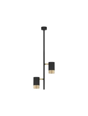 Nova Luce Pongo 2L - spot en saillie - Ø 5,9 x 62,2 cm - noir et or