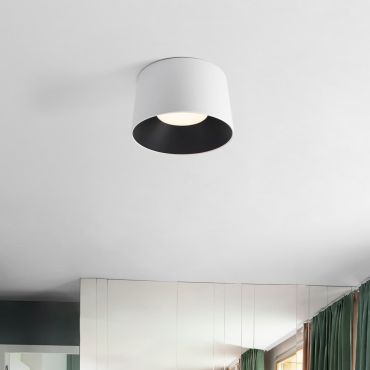 Nova Luce Atil - plafonnier - Ø 50 x 30 cm - 35W LED inclus - blanc sablé et noir
