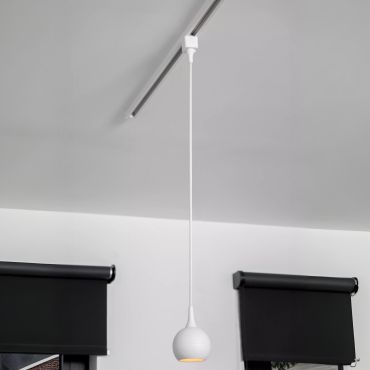 Lucide Track Favori Lampe suspendue - Ø 9 x 145 cm - Système de rail monophasé - blanc