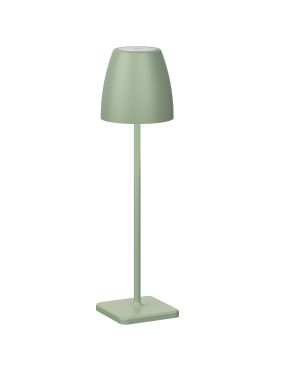 Nova Luce Colt - lampe de table rechargeable par câble USB - Ø 11 x 38 cm - 2W dimmable LED inclus - IP54 - vert olive