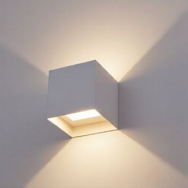 Nova Luce Epic - applique murale extérieure - 15 x 15 x 15 cm -  2 x 10W LED inclus - IP54 - blanc