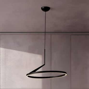 Nova Luce Tilia - lampe suspendue - Ø 60 x 250 cm - 31W dimmable LED inclus - noir sablé