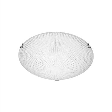 Nova Luce Shell - plafonnier - Ø 30 x 8 cm - blanc et chrome