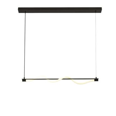 Searchlight Serpent - lampe suspendue - 101 x 122 cm - 15W LED dimmable inclus - noir et opale