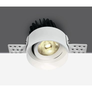 ONE Light Trimless COB Spot - spot encastré - Ø 75 mm, Ø 75 mm encastré - 12W LED dimmable inclus - blanc