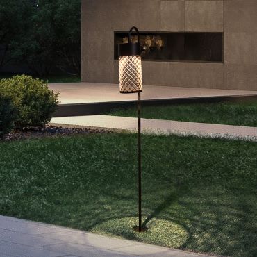 Nova Luce Motley - lampe de jardin - Ø 10 x 100 x 18,5 cm - 9W LED inclus - IP65 - noir sablé