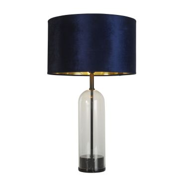 Searchlight Oxford - lampe à poser - Ø 40 x 51 cm - noir, or et bleu marine