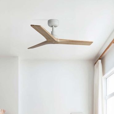 Faro Klim S - ventilateur de plafond - Ø 92,5 cm - blanc mat et pin