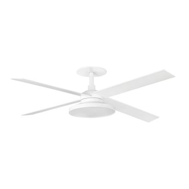 Faro Rudder Tak 4 L - ventilateur de plafond avec lumière et rosace encastrée - Ø 132 cm - blanc mat - 2700K