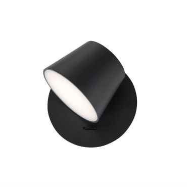 Nova Luce Amadeo - applique murale avec interrupteur - 12 x 12 x 12 cm - 6W LED inclus - noir