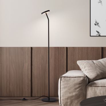 Nova Luce Logos - lampadaire - Ø 21 x 123 cm - 9W LED inclus - noir sablé