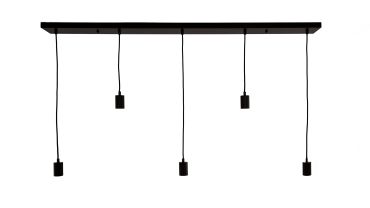 Roi Du Luminaire Ensemble - lampe suspendue 5L - 130 x 10 x 150 cm - noir