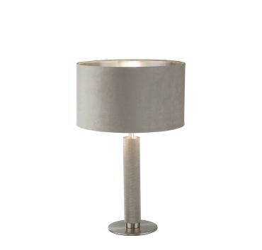 Searchlight London - lampe à poser - Ø 38 x 63 cm - argent et taupe