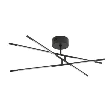 Nova Luce Raccio - plafonnier - 84 x 77 x 25,5 cm - 30W LED dimmable inclus - noir