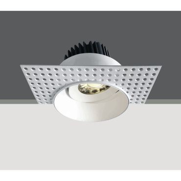 ONE Light Trimless COB Range - spot encastré - 120 x 120 mm, Ø 96 mm encastré - 7W LED dimmable inclus - IP54 - blanc