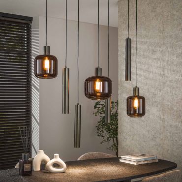 Vico Bronza - suspension - 105 x 35 x 150 cm - brun sienne et bronze