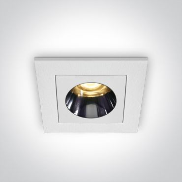 ONE Light Mirror Dark Light Range - spot encastrable - 46 x 46 mm, 38 x 38 mm taille d'encastrement - 3W LED inclus - blanc