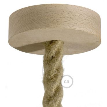 Creative Cables - rosace de plafond en bois - Ø 12 x 3,2 cm - brun
