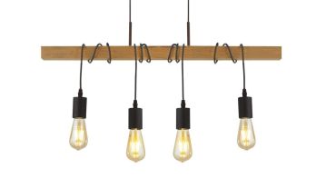 Searchlight Woody - lampe suspendue - 70 x 150 cm - noir et brun