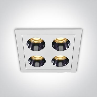 ONE Light Mirror Dark Light Range - spot encastrable - 75 x 75 mm, 68 x 68 mm taille d'encastrement - 10W LED inclus - blanc