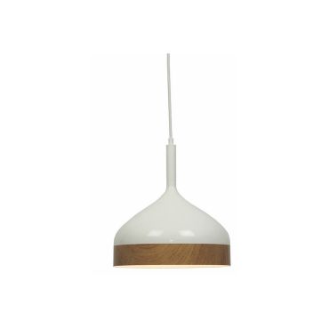 Artdelight Moondrop - lampe suspendue - Ø 30 x 181 cm - blanc et bois