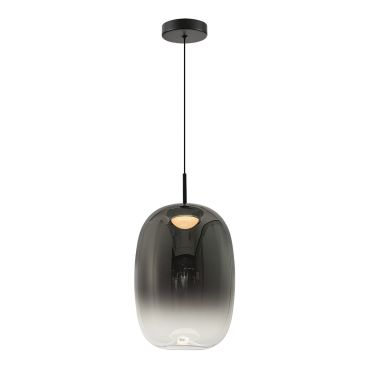 VK Lighting Iori - lampe suspendue - Ø 20 x 161,5 cm - 8W LED inclus - noir et gris fumé