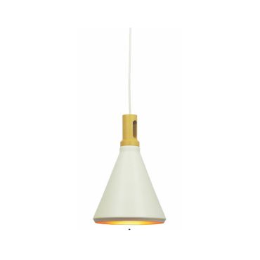 Artdelight Cornet - lampe suspendue - Ø 26 x 176 cm - blanc et or