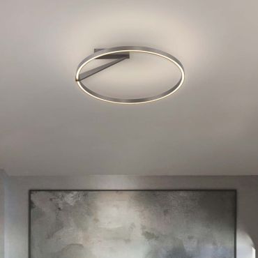 Nova Luce Tilia - plafonnier - Ø 60 x 20 cm - 44W dimmable LED inclus - nickel brumeux