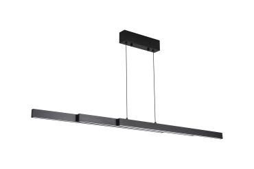Searchlight Linéaire LED - 95-150 x 18 x 150 cm - suspension - LED dimmable 39W incluse - couleur de lumière réglable - noir
