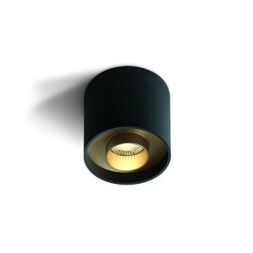 ONE Light Dark Light Cylinders Tubes - plafonnier - Ø 7 x 7 cm - 8W LED inclus - noir