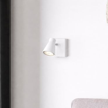 Nova Luce Dublin - applique murale avec interrupteur - 15 x 10 cm - blanc sable