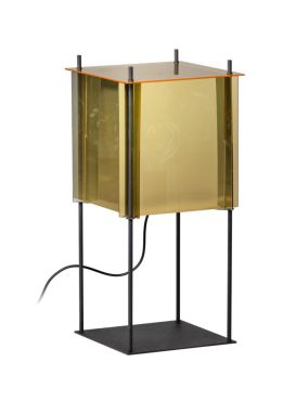 ETH Cube - lampe de table - 25 x 25 x 53 cm - noir, or et argent