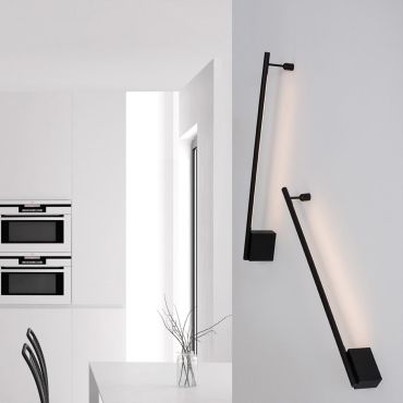 Nova Luce Gropius - applique murale - 60 x 7 x 3,5 cm - 10W LED inclus - noir sable