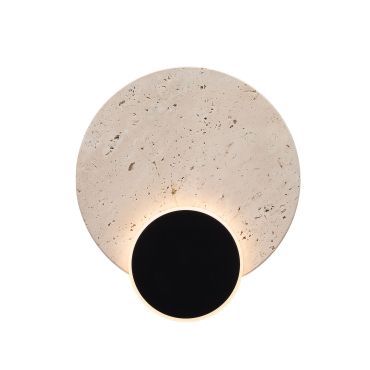Maxlight Travertino - lampe murale - 28 x 25 x 5,5 cm - LED de 14W incl. - noir et gris