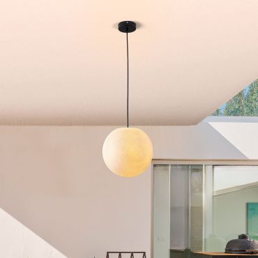 Nova Luce Moon - suspension extérieure - Ø 30 x 200 cm - IP65 - blanc et noir
