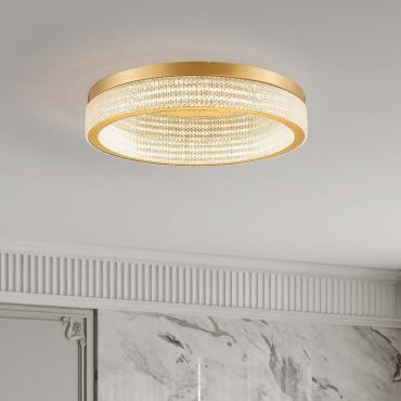 Nova Luce Kinara - plafonnier - Ø 60 x 11 cm - 70W dimmable LED inclus - or