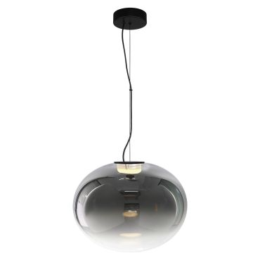 VK Lighting Iori - lampe suspendue - Ø 40 x 141 cm - 11W LED inclus - noir et gris fumé
