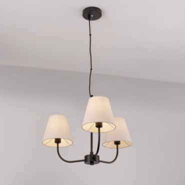 Nova Luce Moist – suspension – Ø 52 x 98 cm – noir et beige