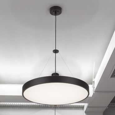 Nova Luce Perfect Profile - lampe suspendue - Ø 60 x 120 cm - 40W LED dimmable inclus - noir