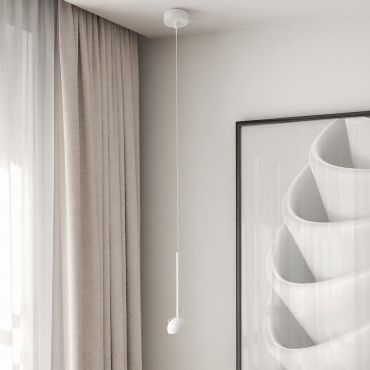 Nova Luce Ola - lampe suspendue - Ø 8 x 145 cm - 4W LED inclus - blanc sablé