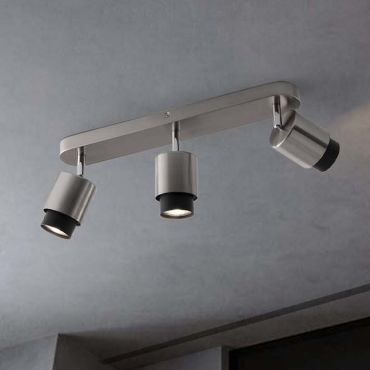 Nova Luce Ison - spot en saillie 3L - 58 x 17 x 14 cm - nickel satiné