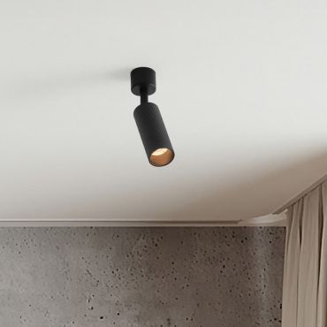 Nova Luce Comet - plafonnier - Ø 4 x 17 cm - noir sablé