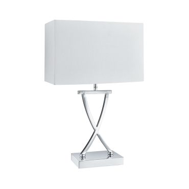 Searchlight Club - lampe à poser - 31 x 20 x 48,5 cm - blanc et chrome