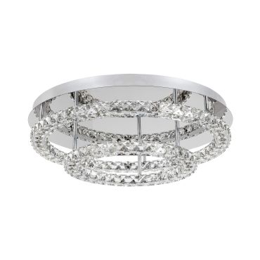 Nova Luce Quentin - plafonnier - Ø 60 x 18 cm - 44W LED inclus - chrome