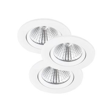 Nordlux Fremont - set de 3 - Ø 85 mm, Ø 72 mm encastrable - 5,5W LED dimmable inclus - IP23 - blanc